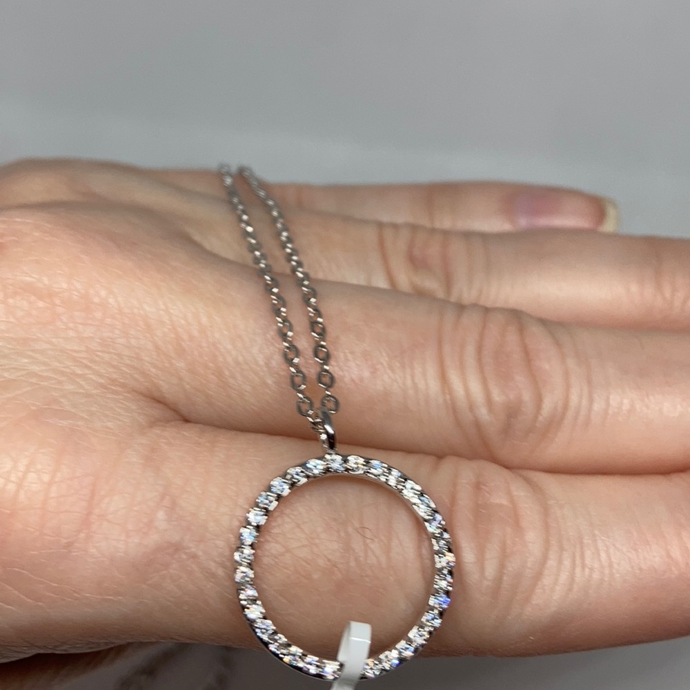 NWT Simulated Diamond circle necklace J-54